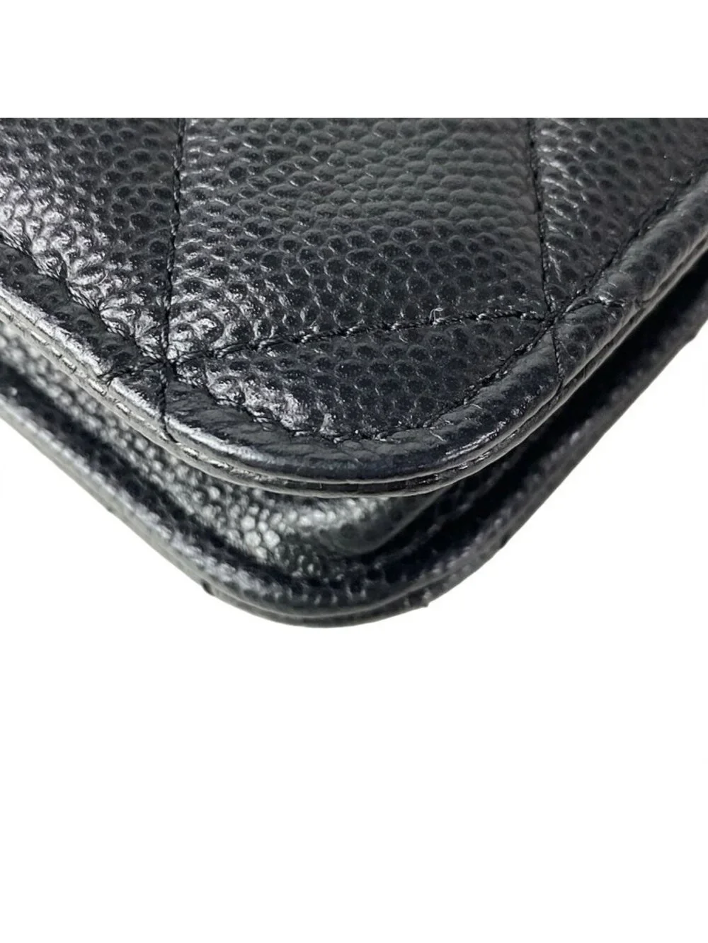 Chanel Shoulder Bag Quilted Black Gold Phone Strap Case Chain